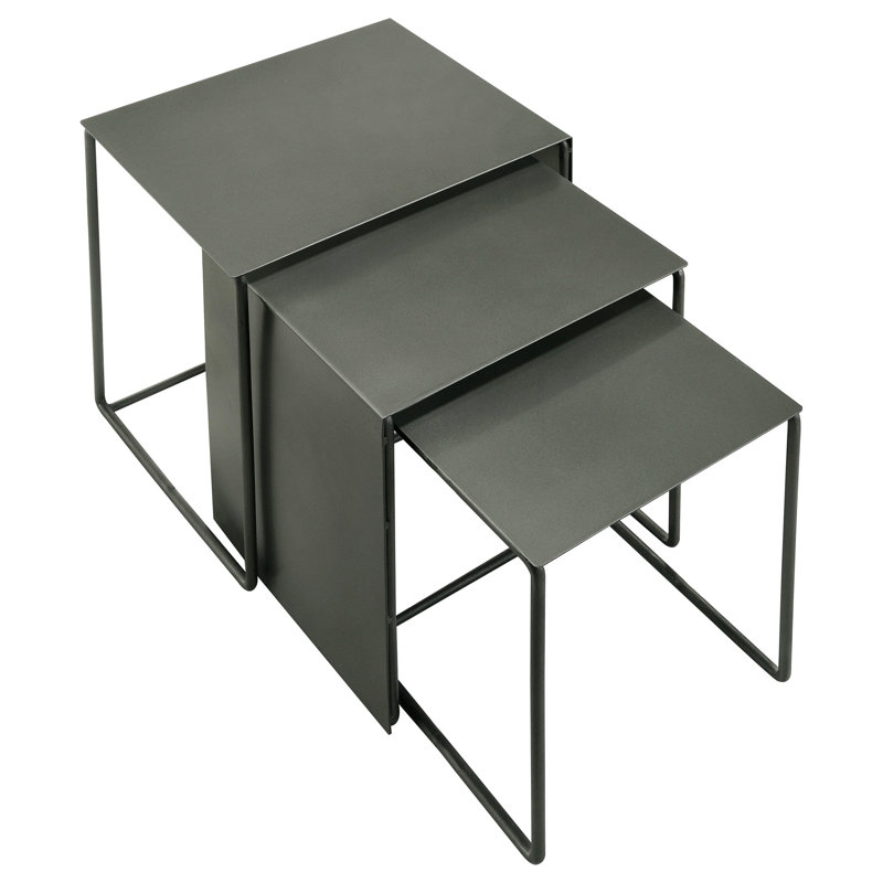 3-Piece Rectangular Metal End Table Set