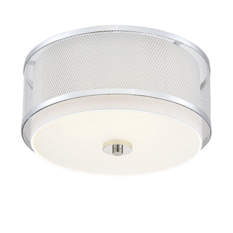 Plafonnier 3 lumières Meridian en nickel poli, Nickel poli