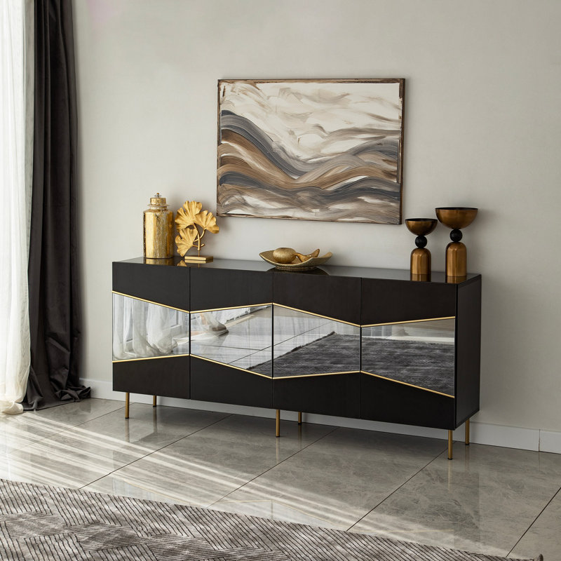 Neostill 80cm Console Table, Black Fume