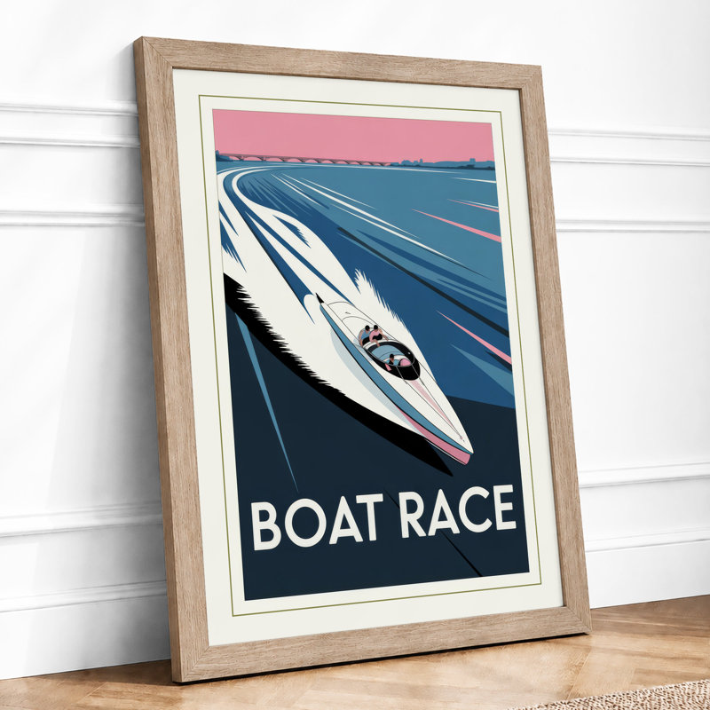 Boat Race Art Deco - Print, A1 - 84.1 x 59.4 cm, Oak