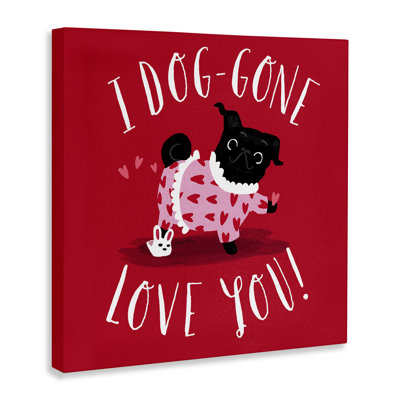 «Dog-Gone Love You», art mural sur toile par Leeza Hernandez