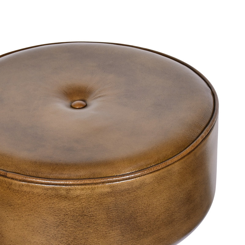 Upholstered Counter Stool with Solid Wood Frame, Brown 