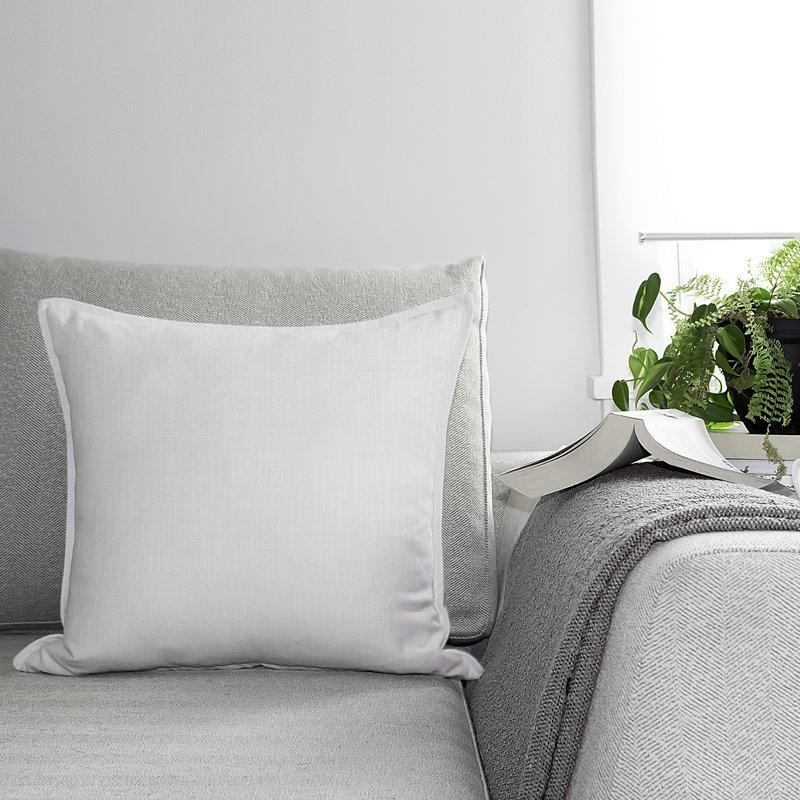 Odessa Bright White 18x18" Linen Throw Pillow