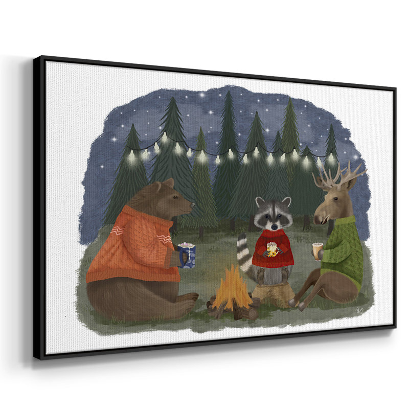 " Campfire Hot Chocolate ", 17" H x 25" W x 2" D, Black Framed