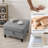 23"×25" Gray Fabric Storage Ottoman - 660LBS Load Capacity-432557421