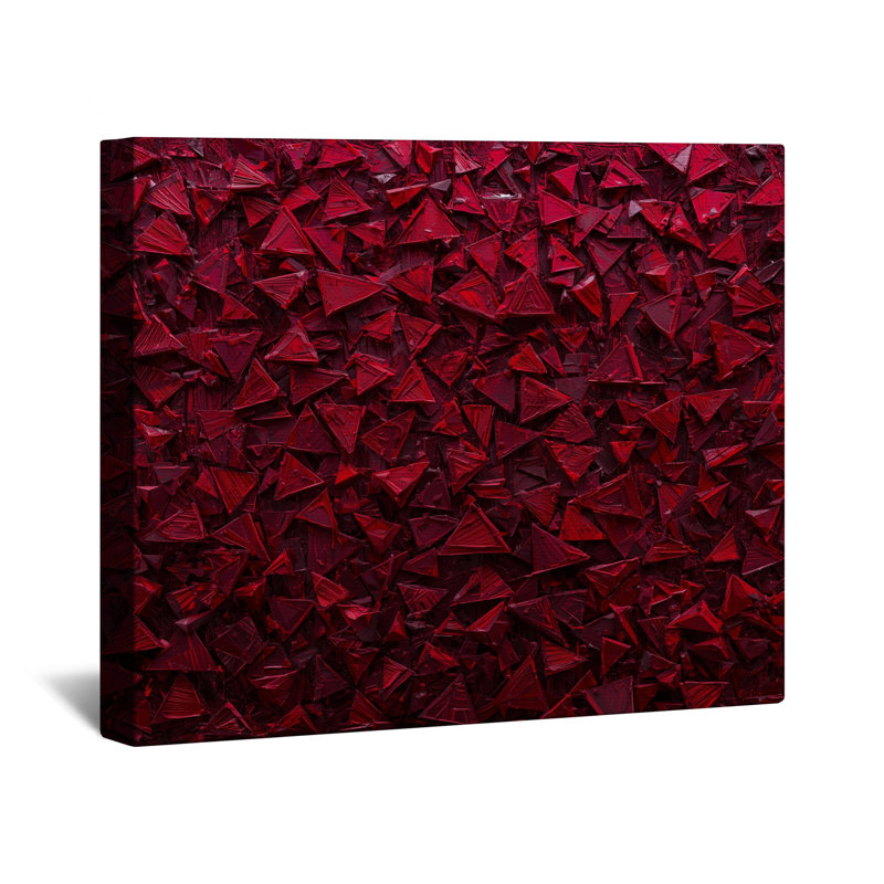 Red Triangular Texture Canvas Gallery Wrap in Many Sizes, 20 x 30 inches