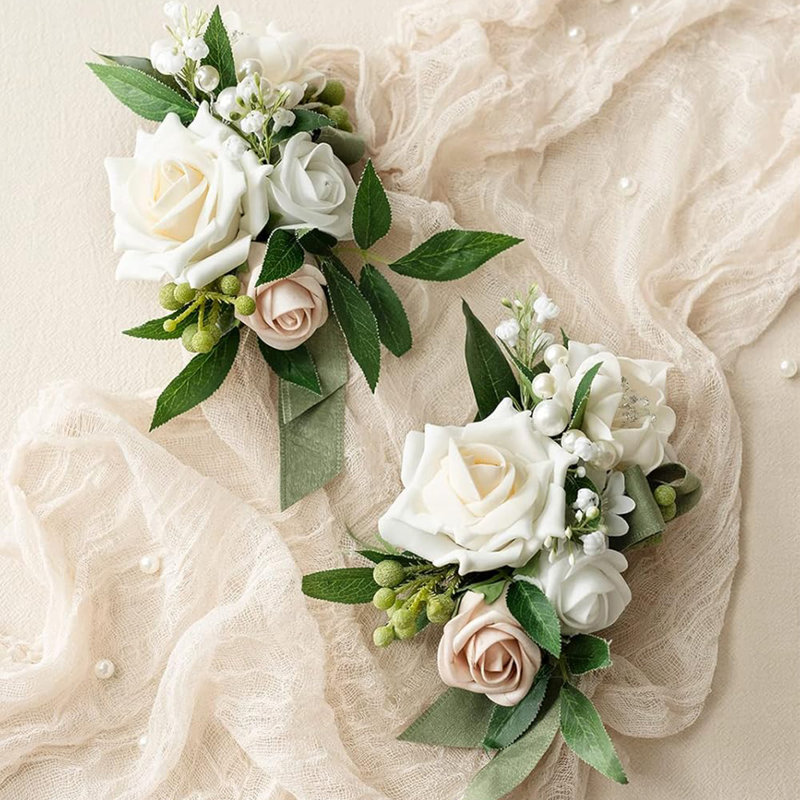 2 pièces fleurs de mariage, fleurs artificielles