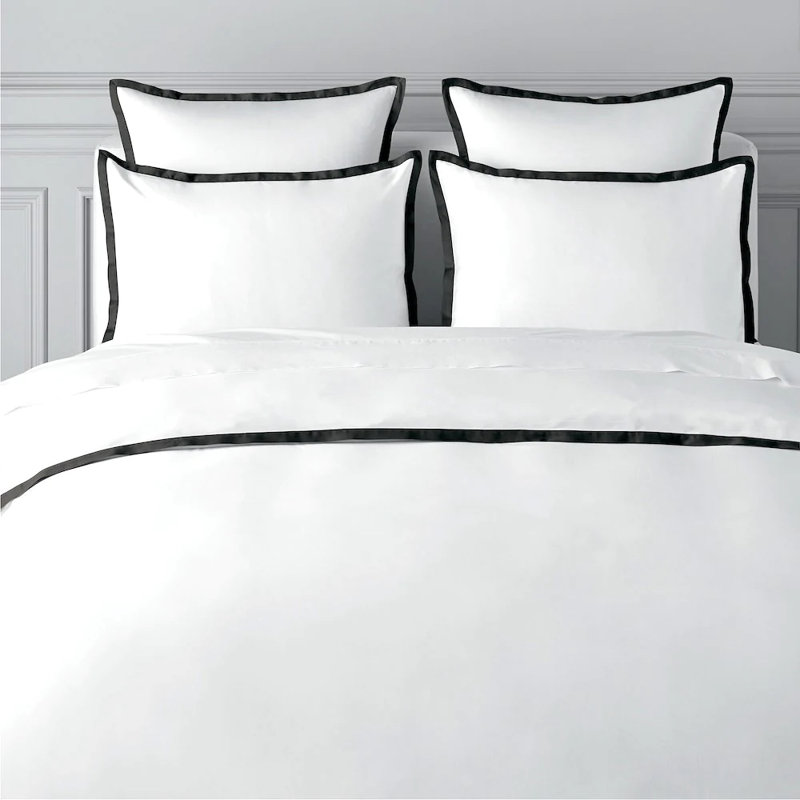 Ensemble de housse de couette 100% coton 3 pièces Lenette, Housse de couette simple très longue simple + 1 t