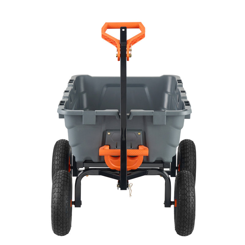 VEVOR Dump Cart, Poly Garden Dump Cart with Easy to Assemble Steel Frame Dump Wagon
