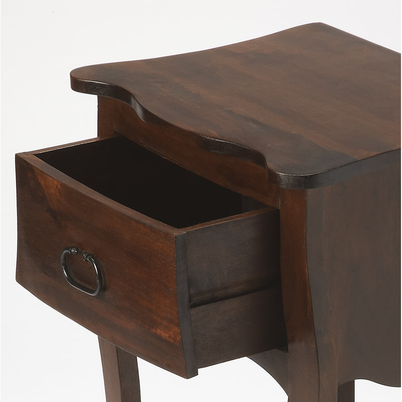Rochelle 1 Drawer Nightstand, Dark Walnut