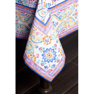 Maison D' Hermine Indian Floral 100% Cotton Table Runner Farmhouse Tabletop Cover For Home Kitchen Dining Décor Cocktail Parties Family Dinners Wedding Spring/Summer (Double Layer, 14.50"X108")