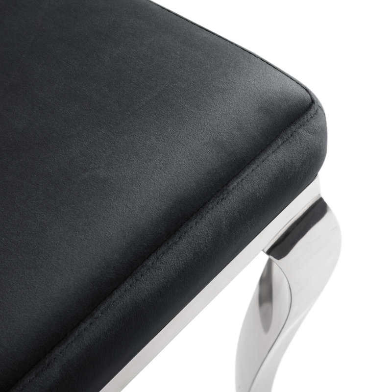 Ensemble de 2 chaises d'appoint rembourrées Monzeratt, Noir/chrome