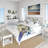 Vintage Beige Minimalism Floral Blossums Coastal Duvet Cover-94672628