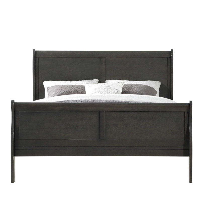Ensemble de chambre à coucher 3 pièces Fjeldheim, Gris foncé, Quatre pièces : lit, deux tables de chevet et co