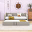 Lit de jour simple en velours rembourré avec couchette escamotable, avec dossier doux-874710409