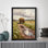 Art mural de paysage campagne noir encadré noir - décor rustique de fleurs sauvages avec des impressions encadrées impressionnistes