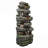 Fountains | 47.2" 6-Tier Cascading Outdoor Water Fountain for Garden Patio | Slate Gray | Resin