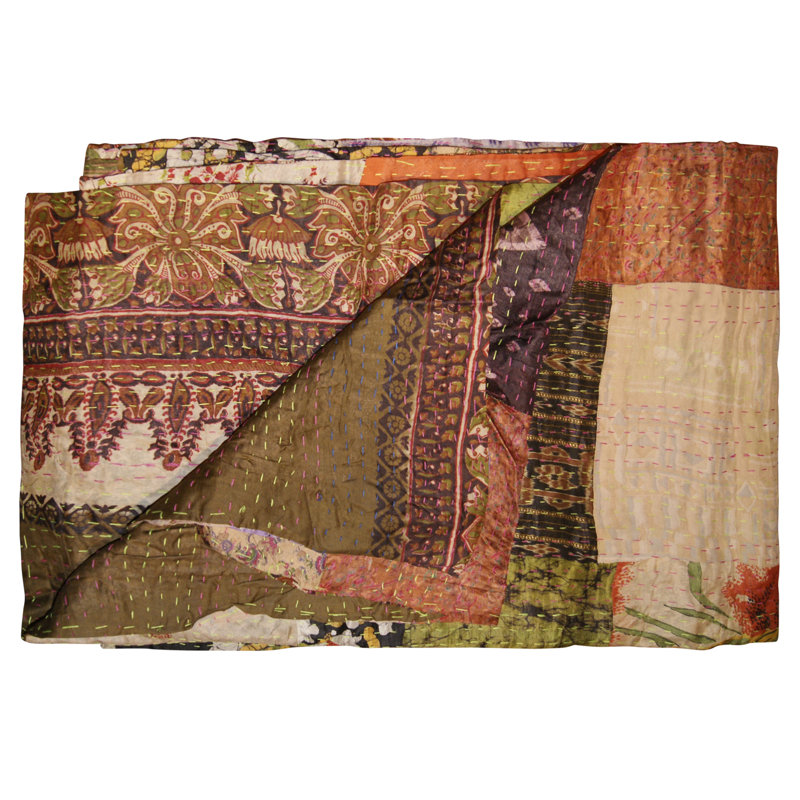 70" x 50" Multicolor Quilted Cotton Throw Blanket