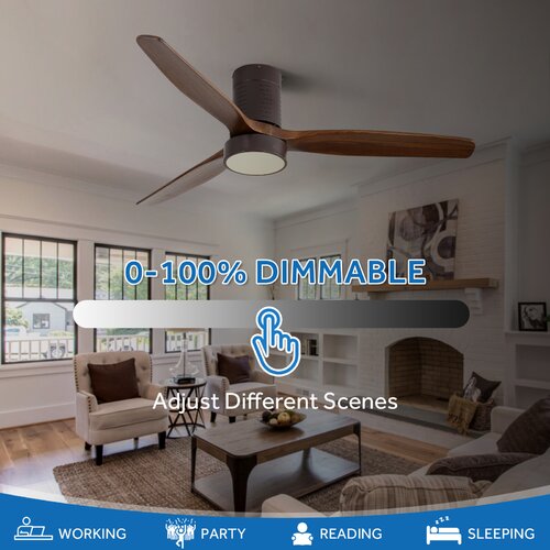 Ivy Bronx Kemp 52'' Ceiling Fan with LED Lights & Reviews | Wayfair