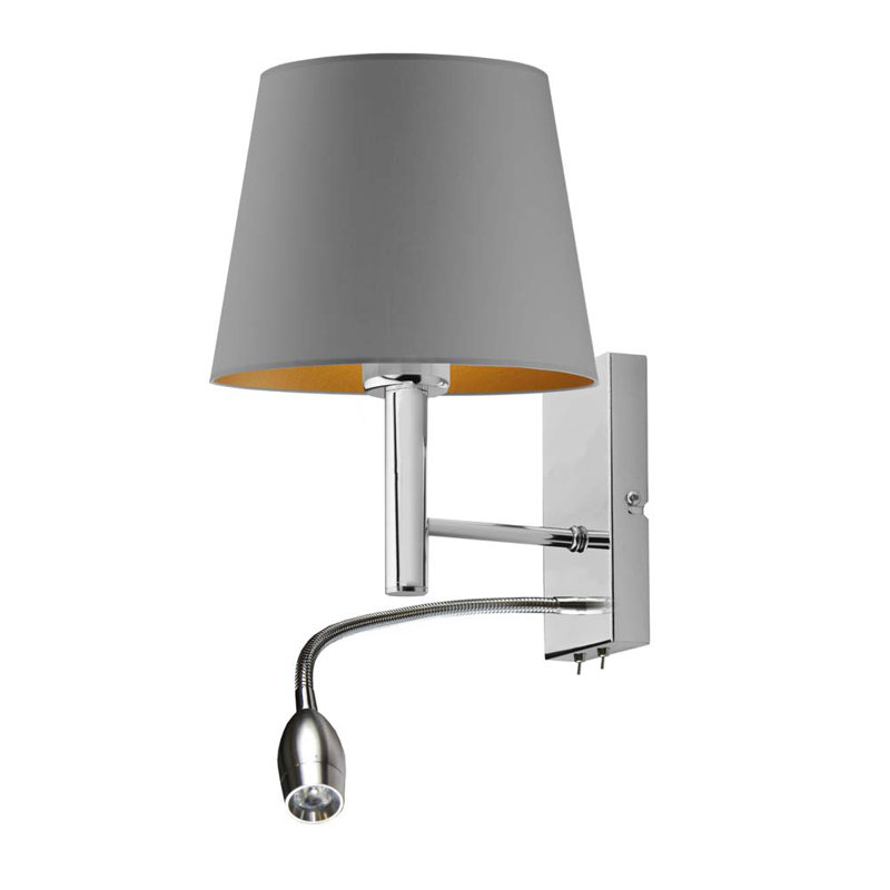 Schexnayder LED Armed Sconce, Grey, Chrome