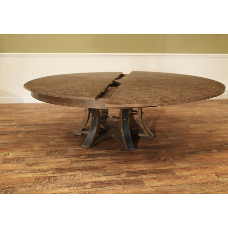 Jupe Mink Extendable Solid Wood Dining Table, Warm Mink