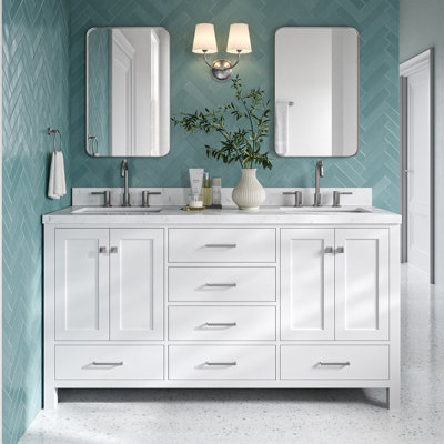  Meuble-lavabo double 66,25 po avec comptoir