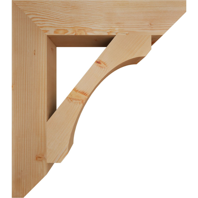 Support en bois / corbeau, H 34 po x l 5,5 po x P 30 po, Douglas (lisse)