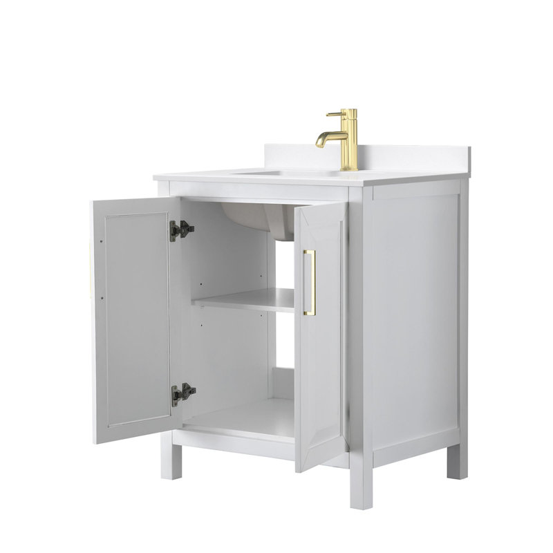 Daria 30'' W Vanity, White, Brushed Gold, Giotto Quartz