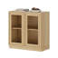 Armoire d'appoint moderne avec 2 portes en verre, commode d'appoint multifonctionnelle avec grand rangement et tablette réglable-235670845