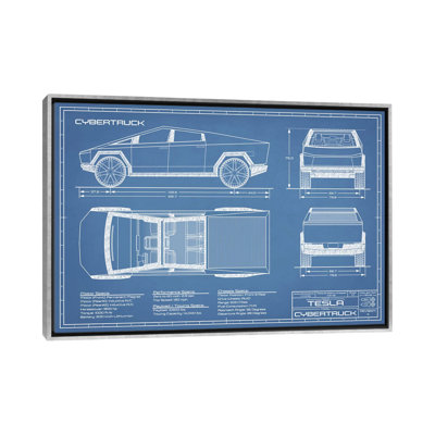 " Tesla Cybertruck (2020-2022) Blueprint "