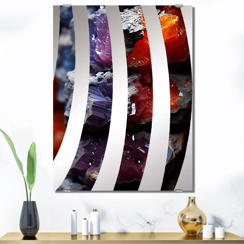 Kinser - Grand miroir mural en pierre géode MIR136158, 40 po x 30 po