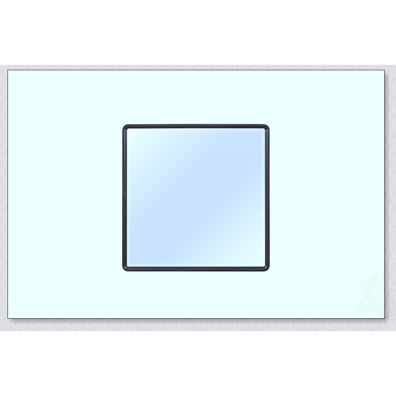 Petit miroir compact en placage d'orme avec finition poivre, parfait pour les intérieurs modernes et polyvalent., Noir