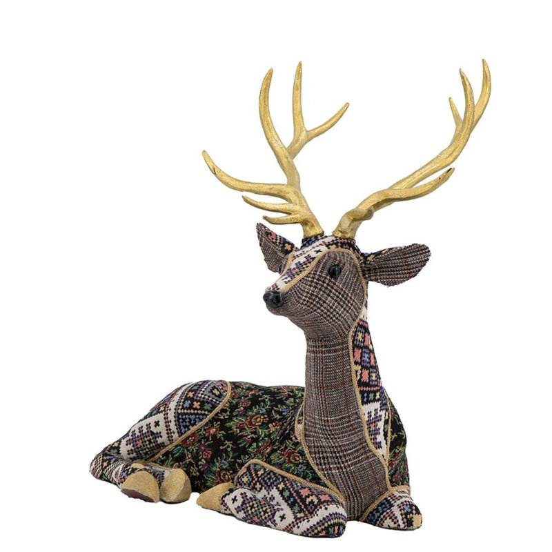 Christmas Deer Stuffed Holiday Accent