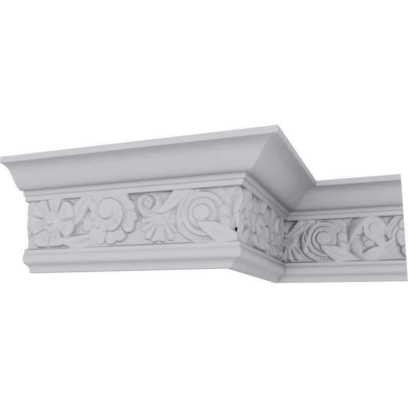 Ekena Millwork 4-5/8 in. x 4-1/2 in. x 94-1/2 in. Polyurethane Emery Crown Moulding