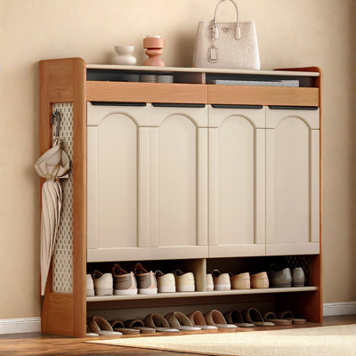 Armoire de rangement pratique pour chaussures en fer et bois massif