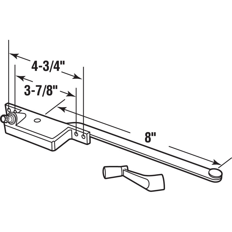 Square Type Left-Hand Casement Operator (Single Pack), 13.25" H x 3.88" W x 1.38" D, Bronze