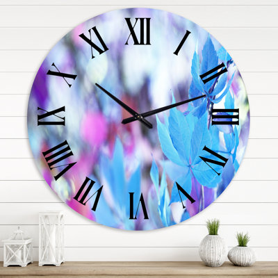 Horloge murale rétro Vintage Autumn Leaf I