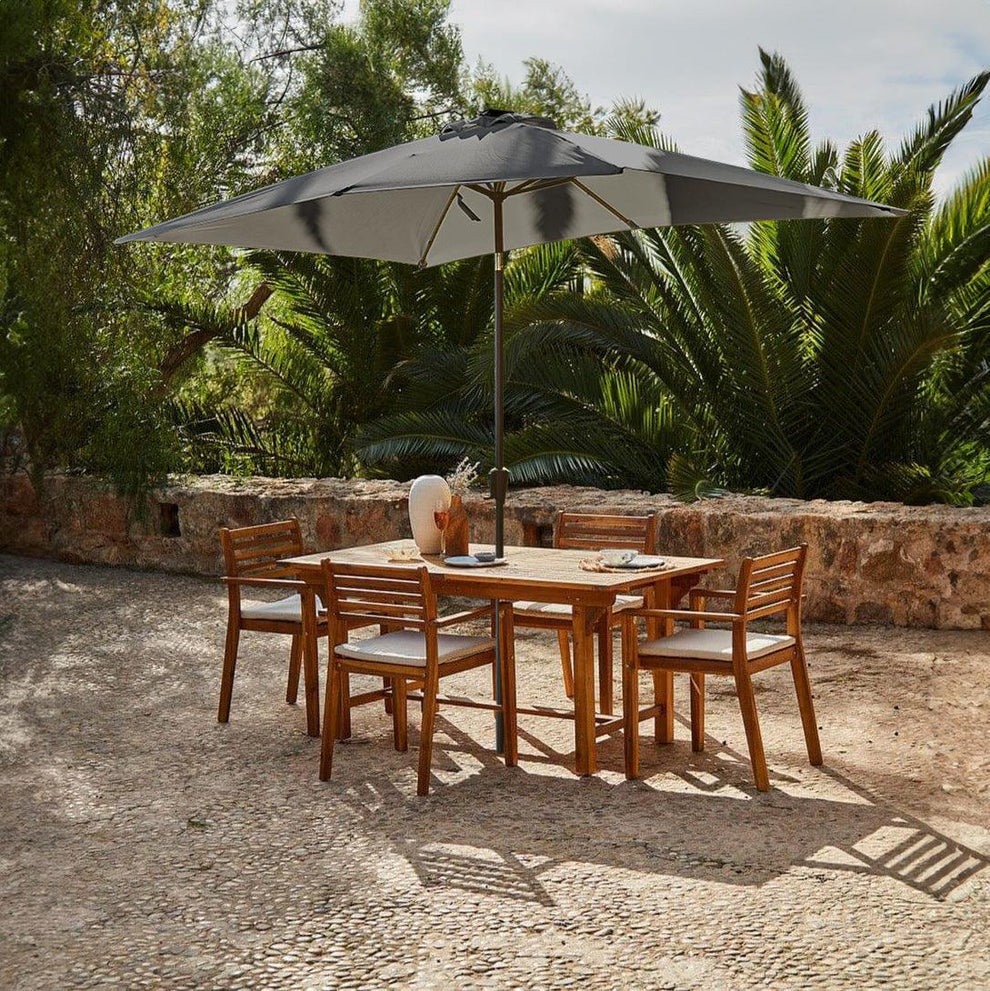 Sirmans 4 - Person Extendable Acacia Solid Wood Dining Set