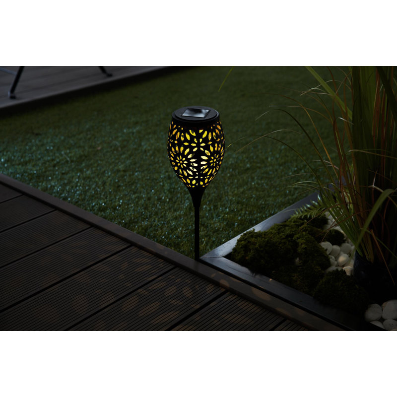 Roane Black/Brown Solar Powered Integrated LED Metal Pathway Light