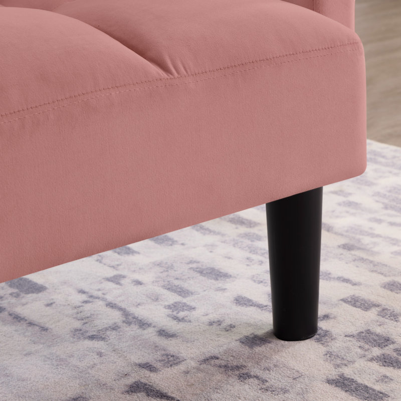 Velvet Futon Couch, Rose