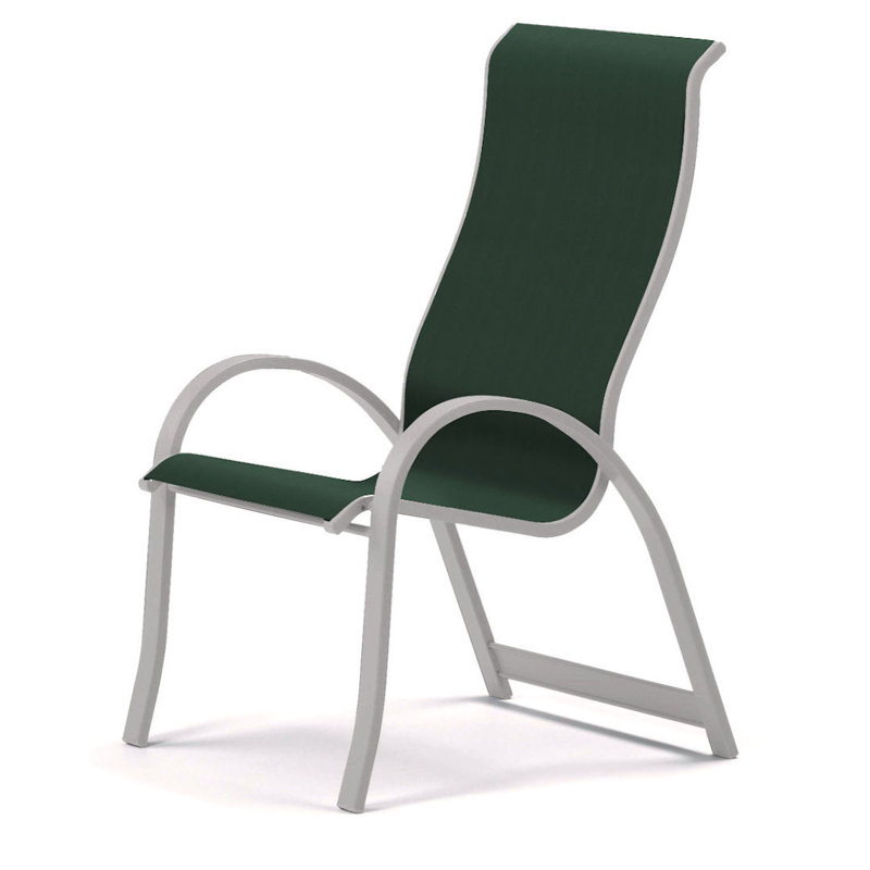 Aruba 1 Outdoor Dining Armchair, Textured Graphite, Forest Forest Green 22D Sunbrella®