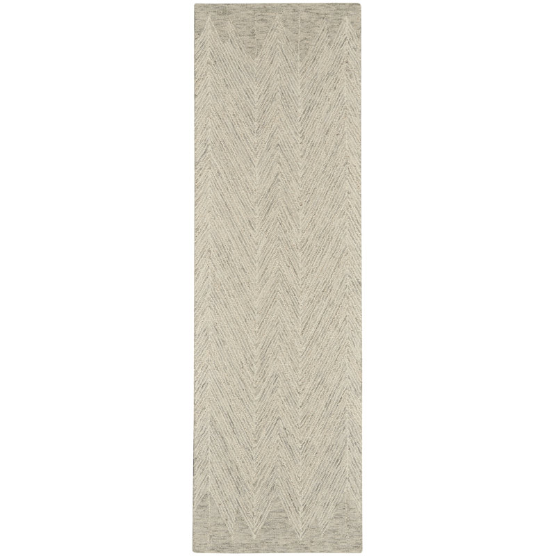 Farhaad 2'3" x 7'6" Ivory/Grey Modern Indoor Rug, Runner 2'3" x 7'6"