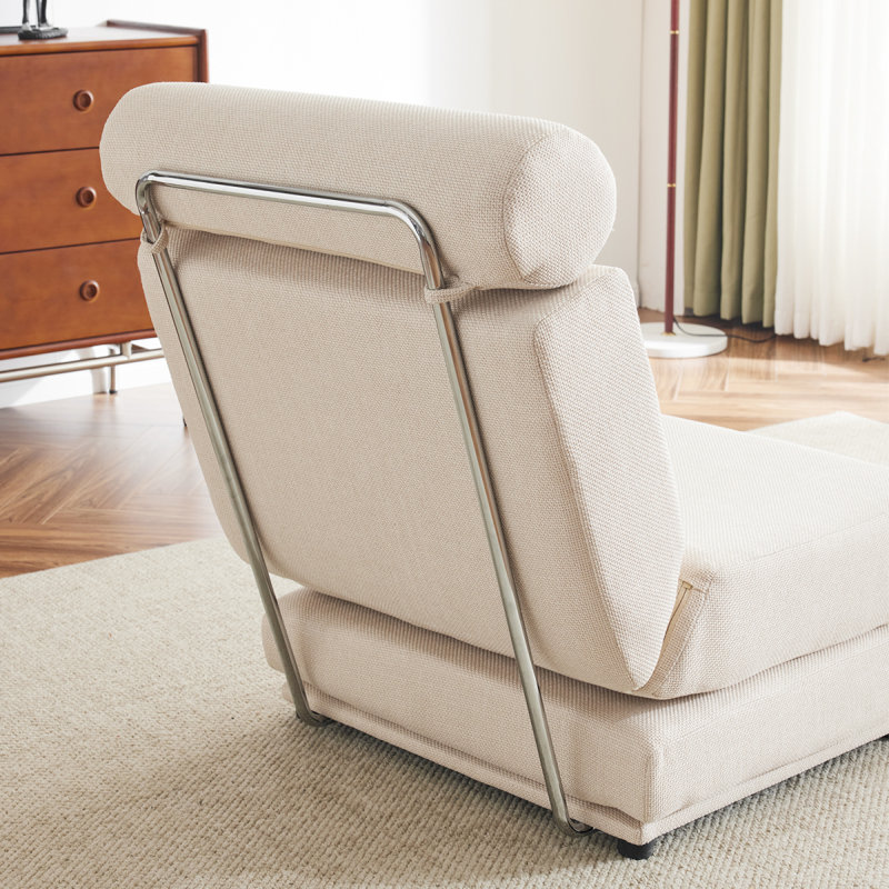 Canapé-lit simple pliable avec coussin, canapé-lit pliable portatif, fauteuil de loisir, facile à ranger, fabriqué en lin respirant et portable