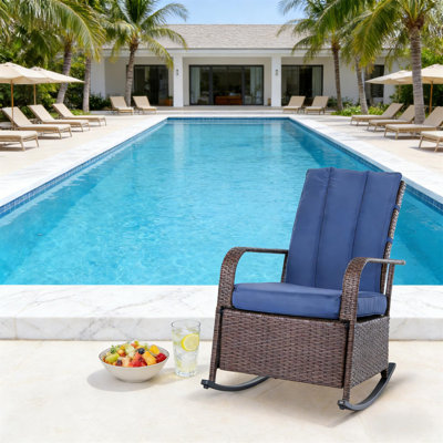 Chaise berçante souple, fauteuil inclinable en rotin d'extérieur