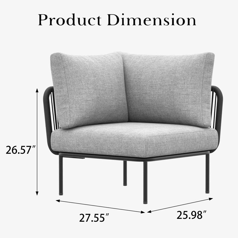 Metal Outdoor Lounge Chair, Light Grey