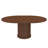 59" Extendable Oval Dining Table with 2-Tier Storage for 4-6, Space Saving Expandable Kitchen Table in Walnut Brown, MDF with Walnut Finish & Pedestal Base