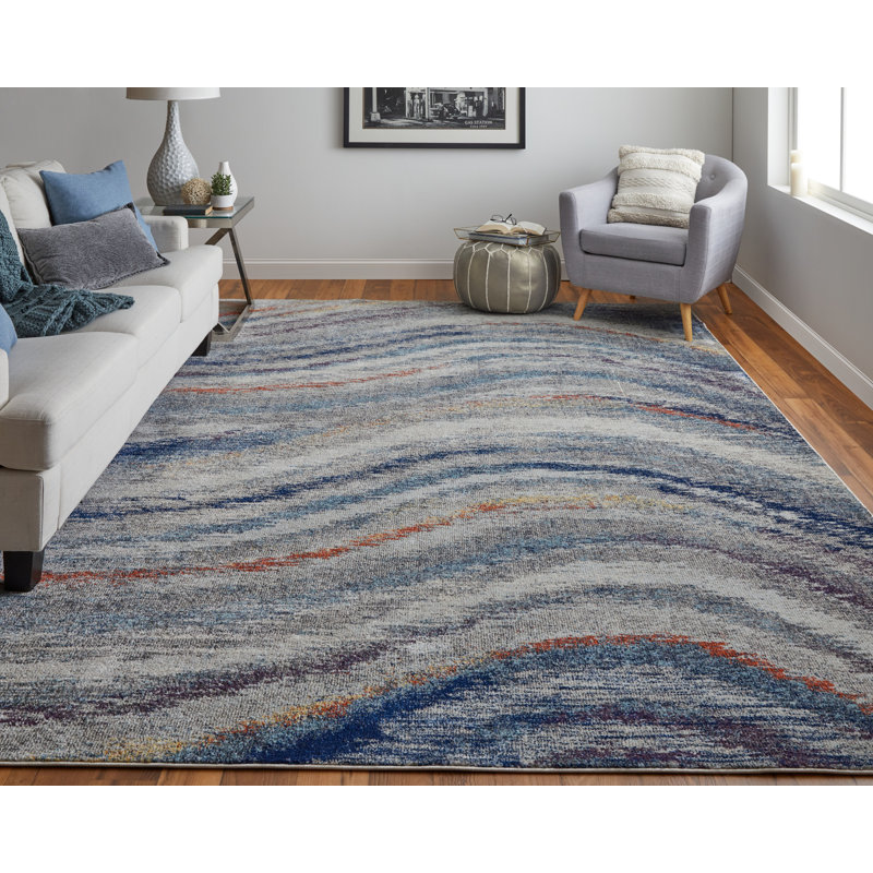 Tapis abstrait multicolore Groh Paramore, Rectangle 6 pi 7 po x 9 pi 6 po