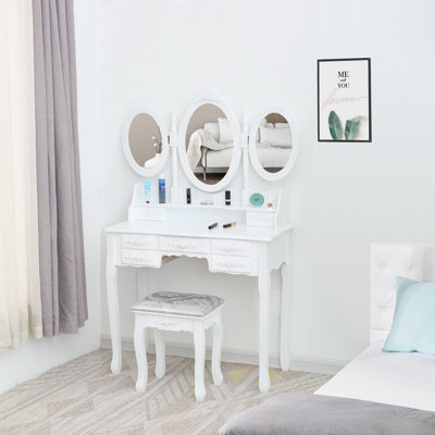 Coiffeuse 7 tiroirs Tri-Fold