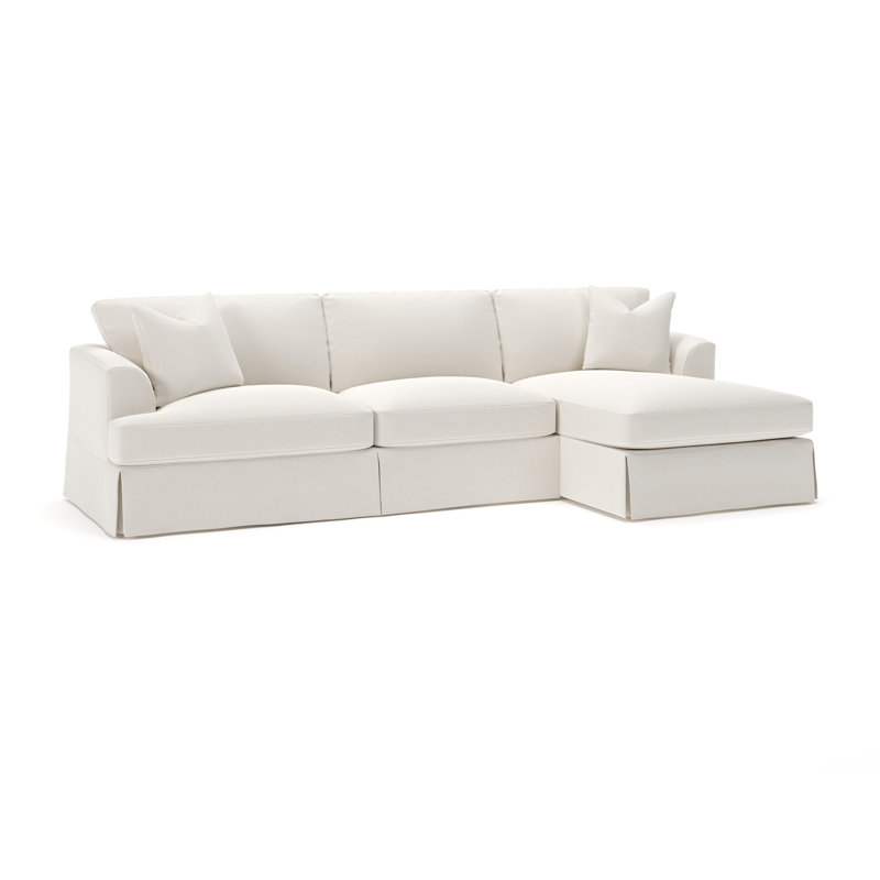 Lucia Chaise Sectional, Right Hand Facing, Lena Off White Performance Linen Blend