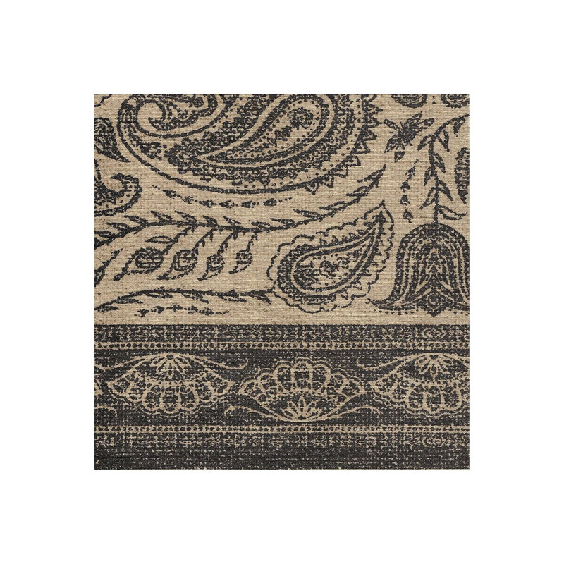 Tapis décoratif à motif cachemire beige beige, Sous-tapis rectangulaire de 3 pi 3 po x 4 pi 11 po